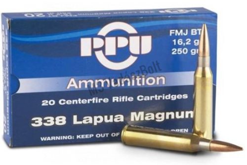 338 Prvi Partizan Lapua Magnum VM-FMJ BT 16,2g/250gr, golyós lőszer