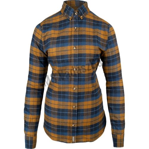 Jack Pyke Ladies Bleasdale flanel kockás női ing rozsdabarna-kék XS (8)