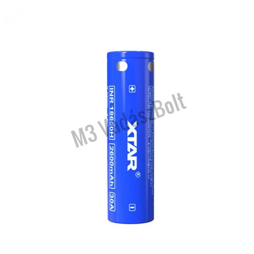 XTAR 18650H Li-ion ipari akku védelem nélküli 2600 mAh 65 mm hosszú