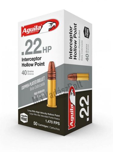 .22LR Aguila Interceptor HV HP CopPlat  2.6g, 40gr