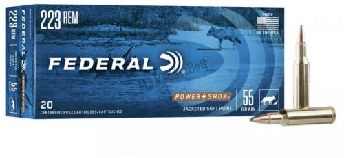 223Rem JSP 55gr Federal JacketedSoftPoint Power-Shok