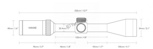 Hawke céltávcső Vantage 3-9x40  IR AO Mil-Dot