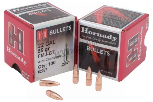 22. (.224) Hornady Lövedék FMJ-BT W/C 55gr 6.000db