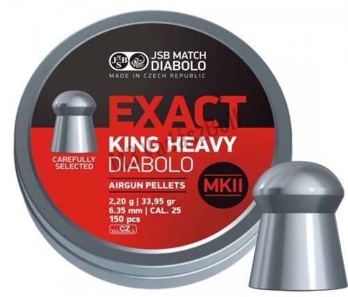 JSB Exact King Heavy MKII 6,35mm légpuska lövedék, 150db