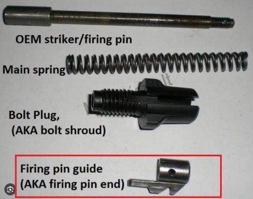 Remington 700 komplett ütőszeg firing pin+spring+bolt plug+firing pin guide