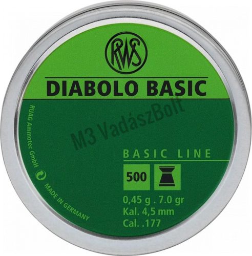 RWS Léglövedék, Diabolo Basic 4,50mm 0,45g