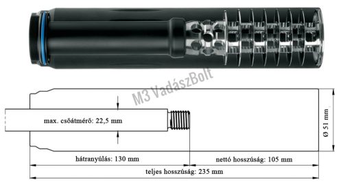 ERA® SILENCER SOB 2S HANGTOMPÍTÓ ERA®LOCK GYORSOLDÁSSAL, .375 (9,5mm)