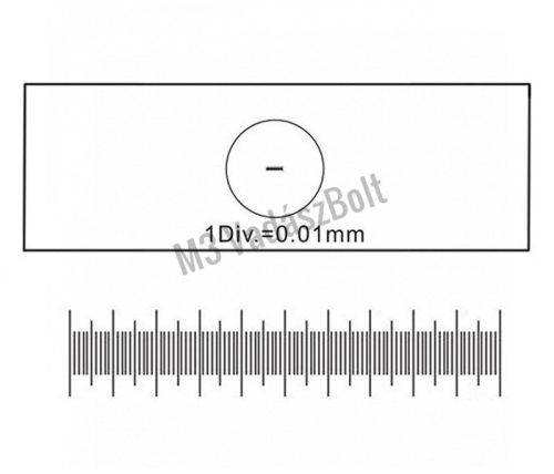 Kalibrációs tárgylemez 0,01 mm beosztással