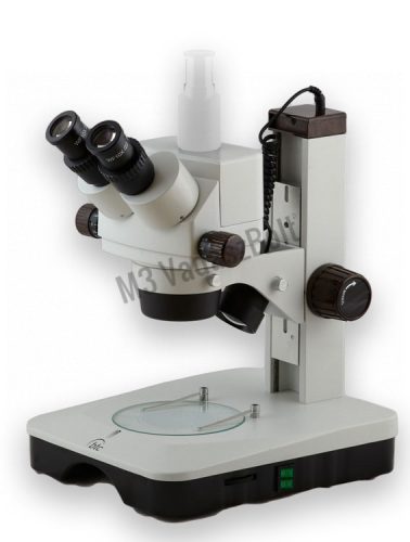 STM8b zoom sztereomikroszkóp (0,7-4,5x), 7-45x nagyítással